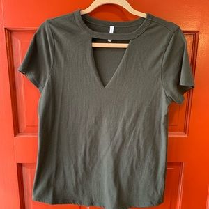 Green Deep V-neck
